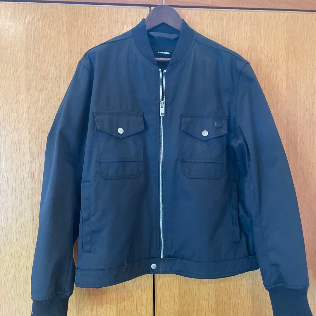 【美品】DIESEL ノーカラーブラックジャケット