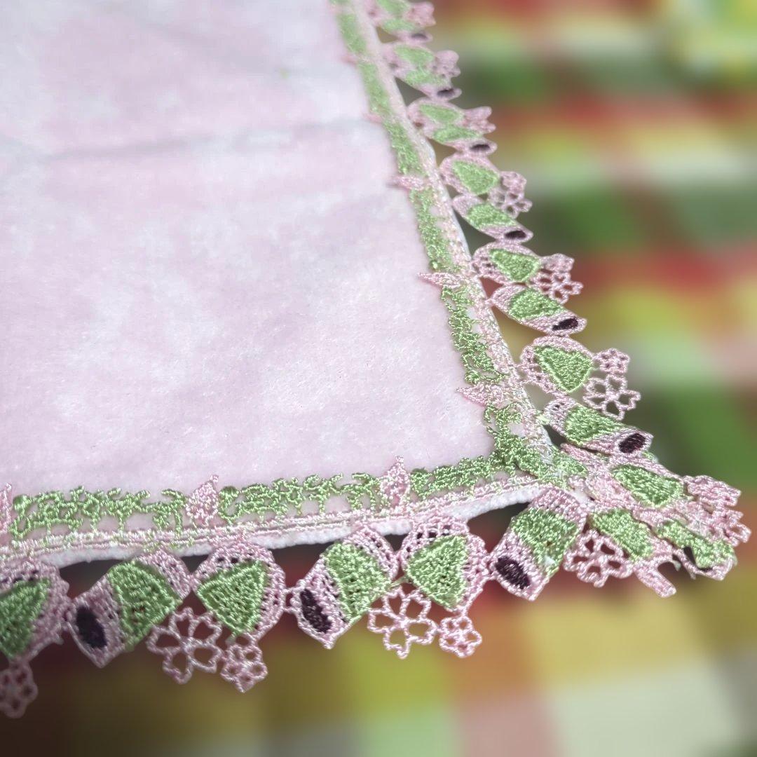 連休割　近沢レース　タオルハンカチ　ティータイム　カモミール　桜餅