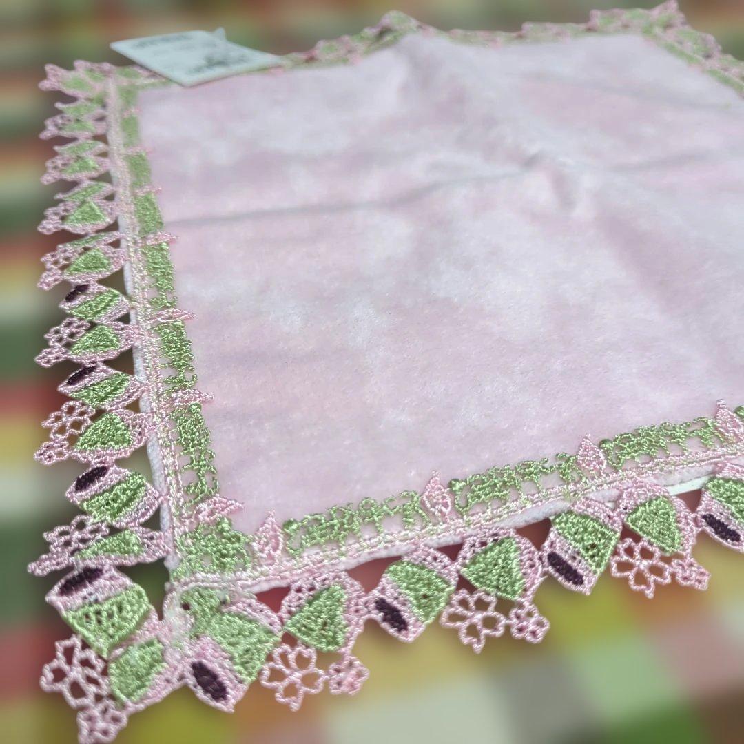 連休割　近沢レース　タオルハンカチ　ティータイム　カモミール　桜餅