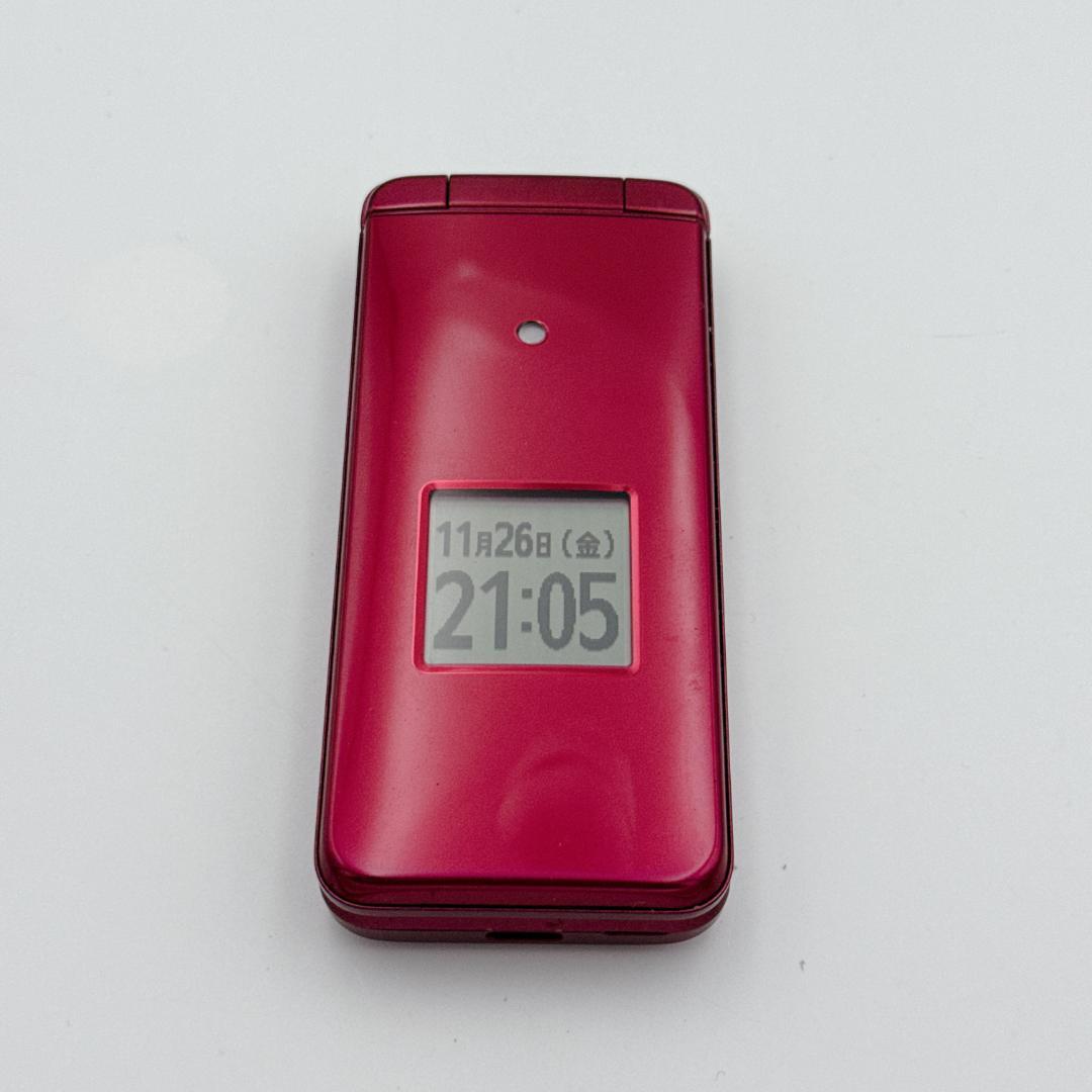 【ほぼ未使用】au かんたんケータイ ライト KYF43 ワインレッド