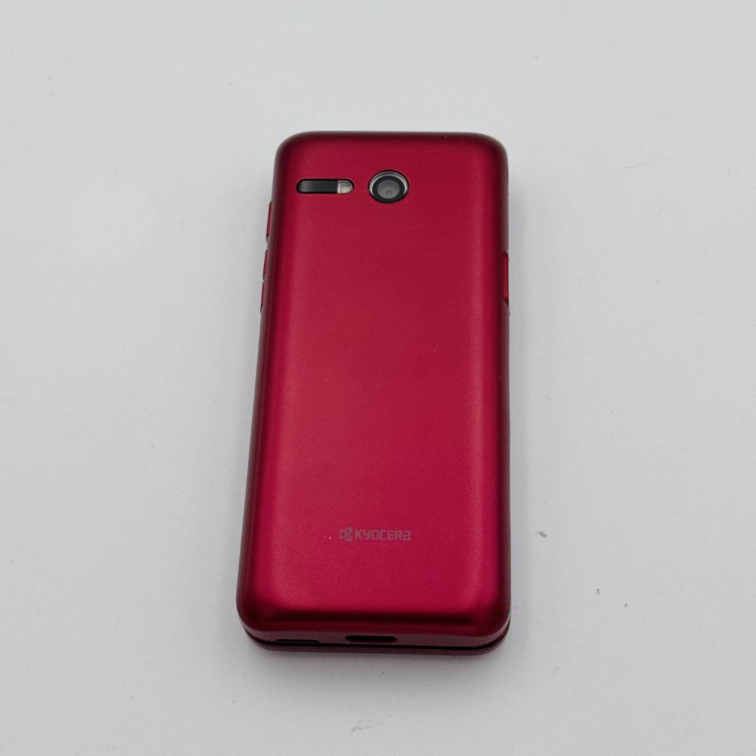 【ほぼ未使用】au かんたんケータイ ライト KYF43 ワインレッド