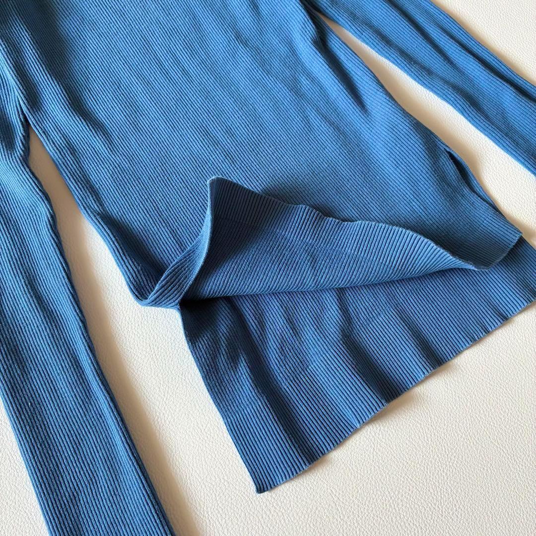 オーラリー　2022　ロンハーマン別注　リブボートネック プルオーバー　ブルー