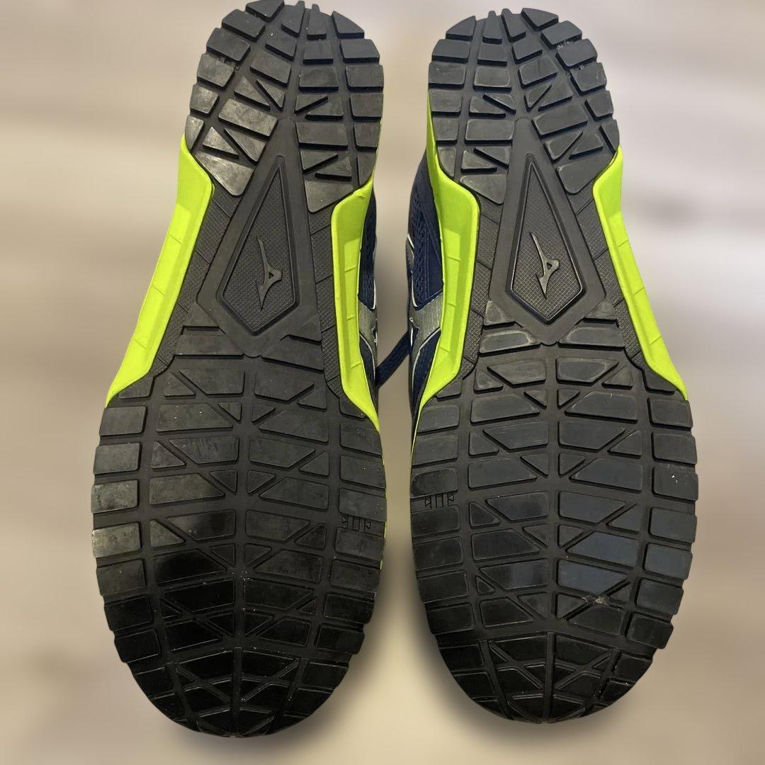 新品未使用品 Mizuno 安全靴 赤/ネイビーライム 25㌢ お得2足セット
