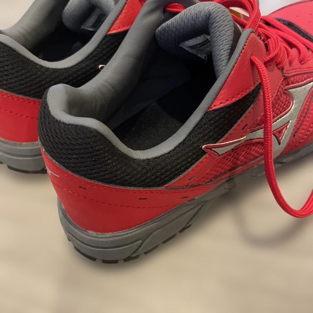新品未使用品 Mizuno 安全靴 赤/ネイビーライム 25㌢ お得2足セット