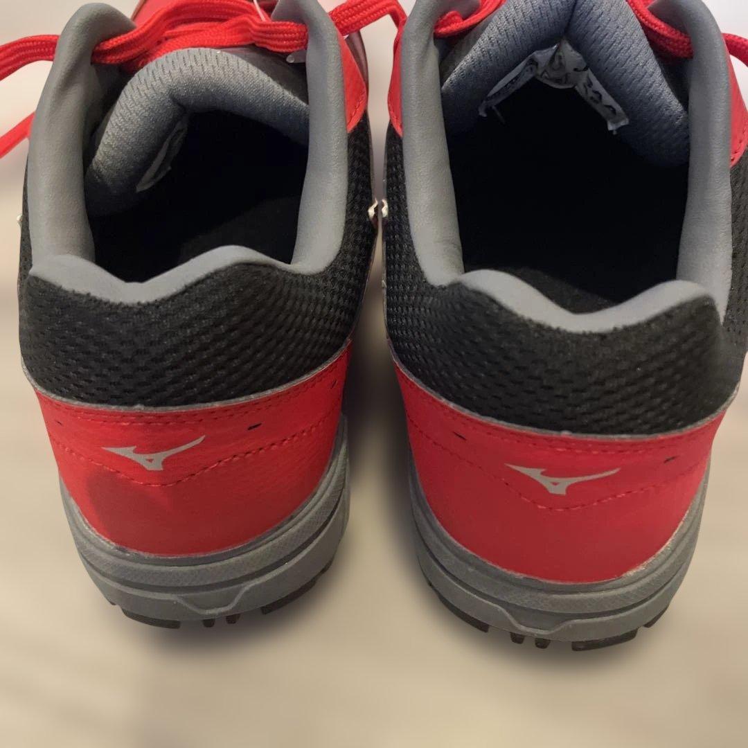 新品未使用品 Mizuno 安全靴 赤/ネイビーライム 25㌢ お得2足セット