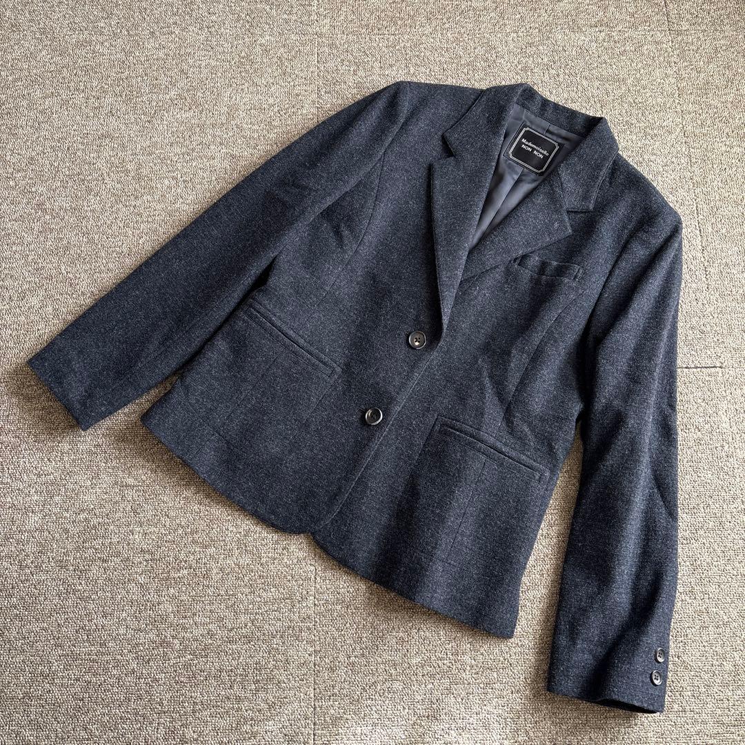 マドモアゼルノンノン ジャケット40 日本製 グレー テーラード 定価6万