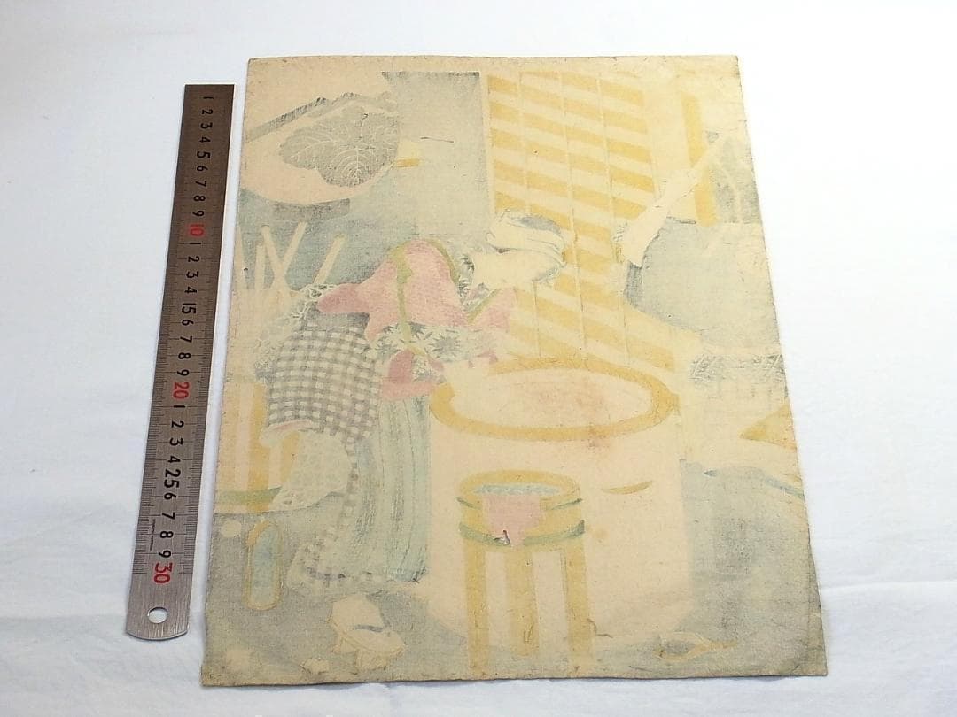 歌川国貞 浮世絵 木版画 餅つき風景2枚セット 年中行事 美人画 江戸時代