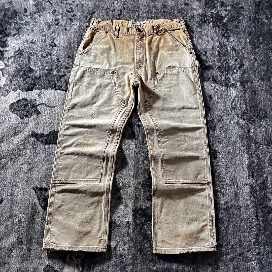 コメ欄セール！ 厚手 ダック地 一点物 ダブルニー 38×32 ビックシルエット