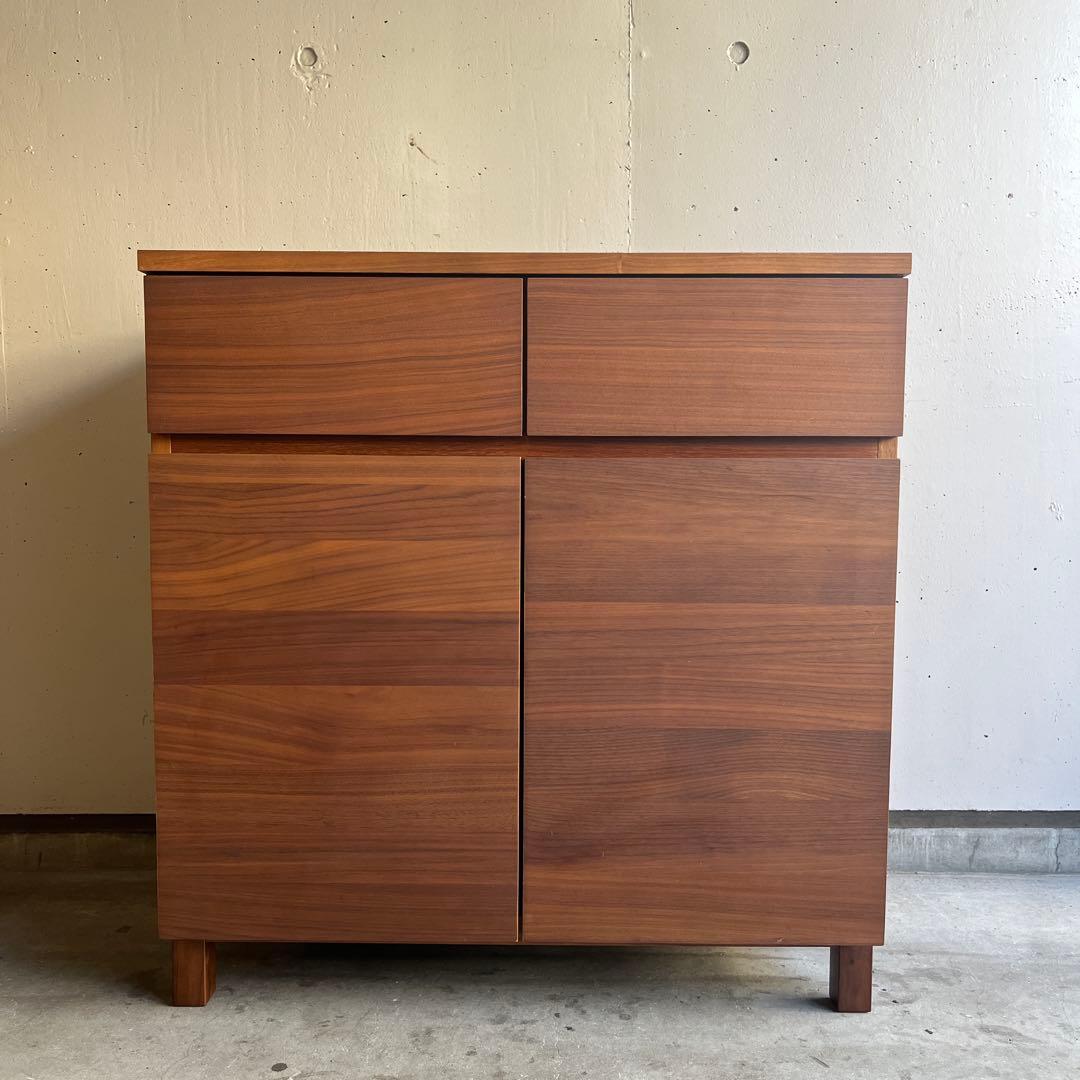 美品・廃盤希少★無印 ウォールナット材キャビネット・木製扉