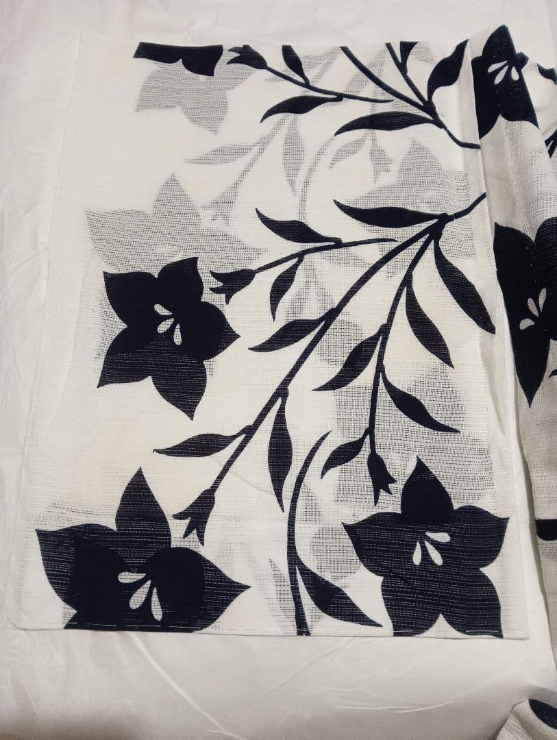 【最終値下げ】竺仙 浴衣 綿絽 桔梗 白地 (浴衣のみ)