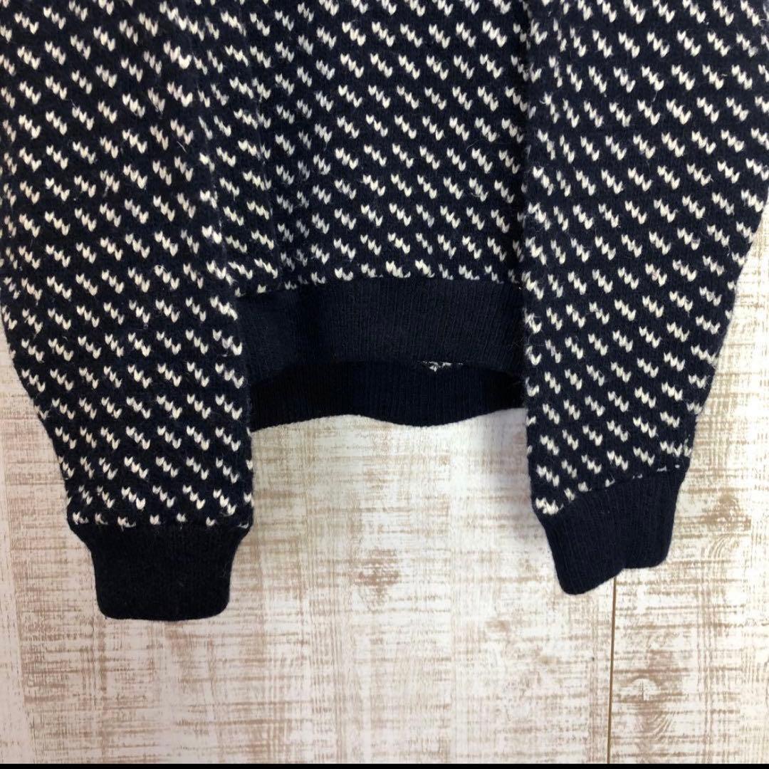 70's エルエルビーン バーズアイ ニット セーター 紺 長袖 古着