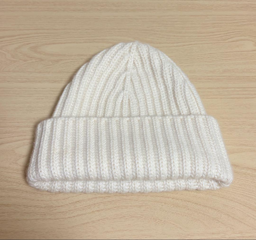 【Drawerドゥロワー】畦編み ニット キャップカシミヤ100％ /ベージュ