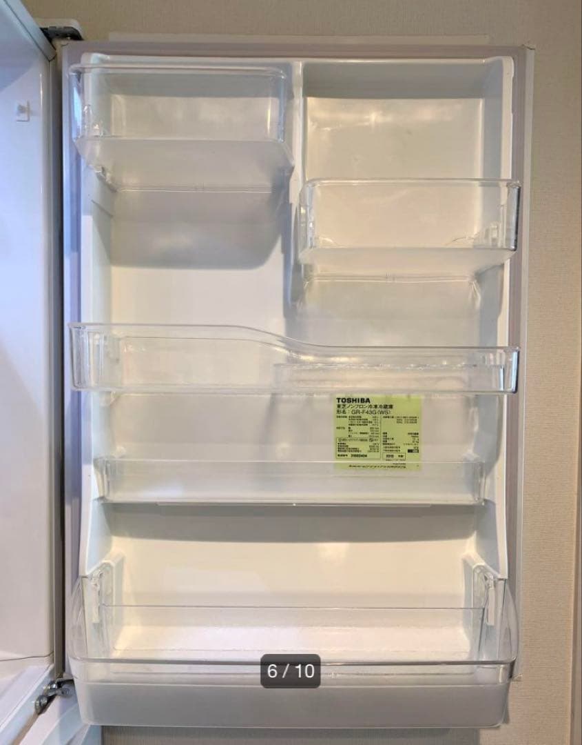 【値下げ】TOSHIBA GR-F43G(WS) 東芝冷蔵庫 426L