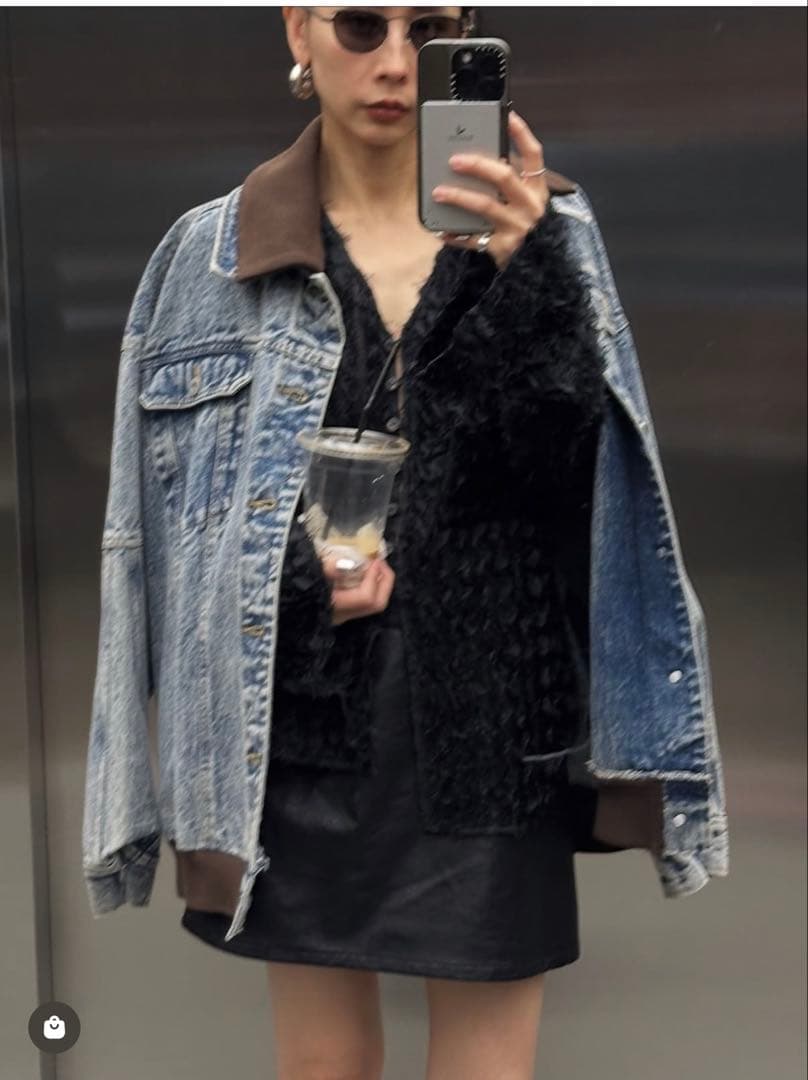 着用1回✨ AmeriVintage ✨RIB MIXDENIM BLOUSON