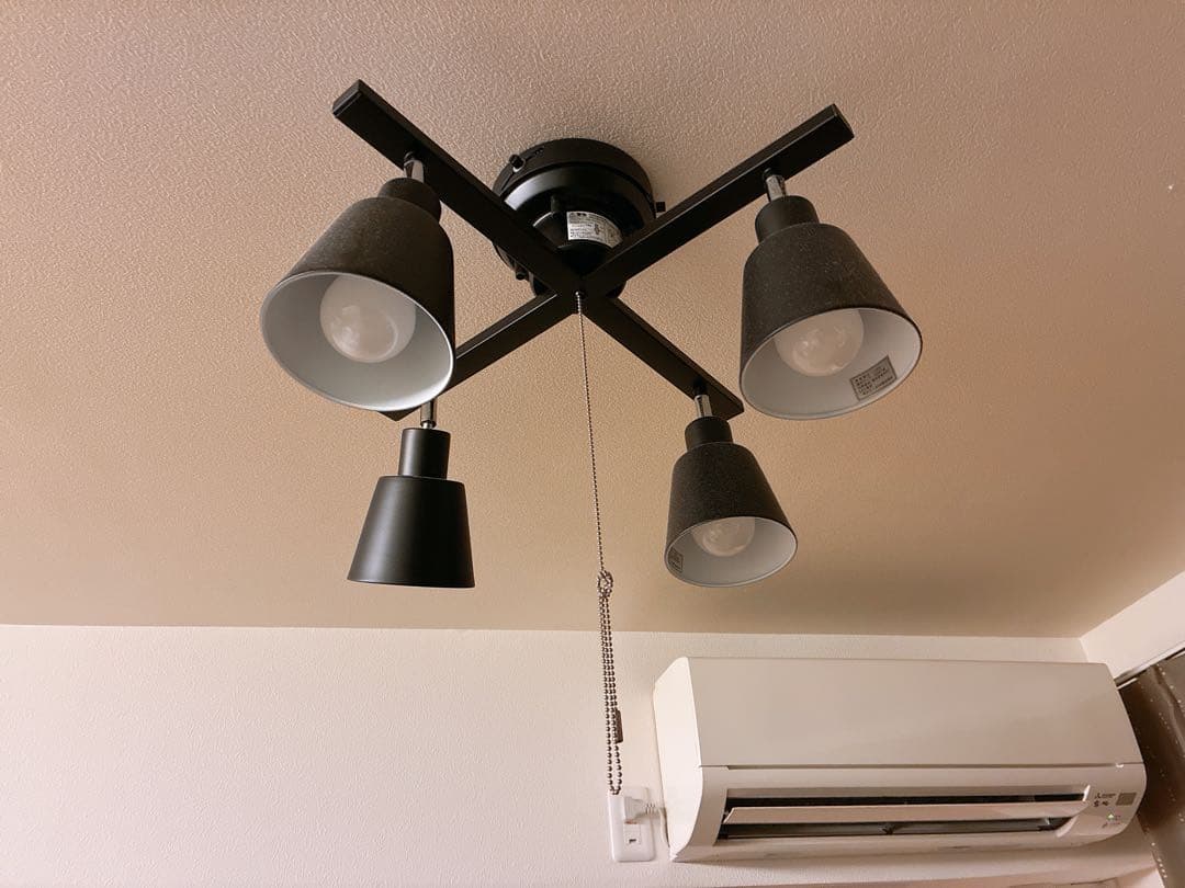 【送料込み】 4灯シーリングライト ブラック・グレー