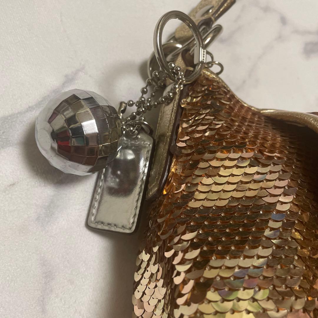 COACH / ポピー 2way スパンコール ハンドバッグ ゴールド