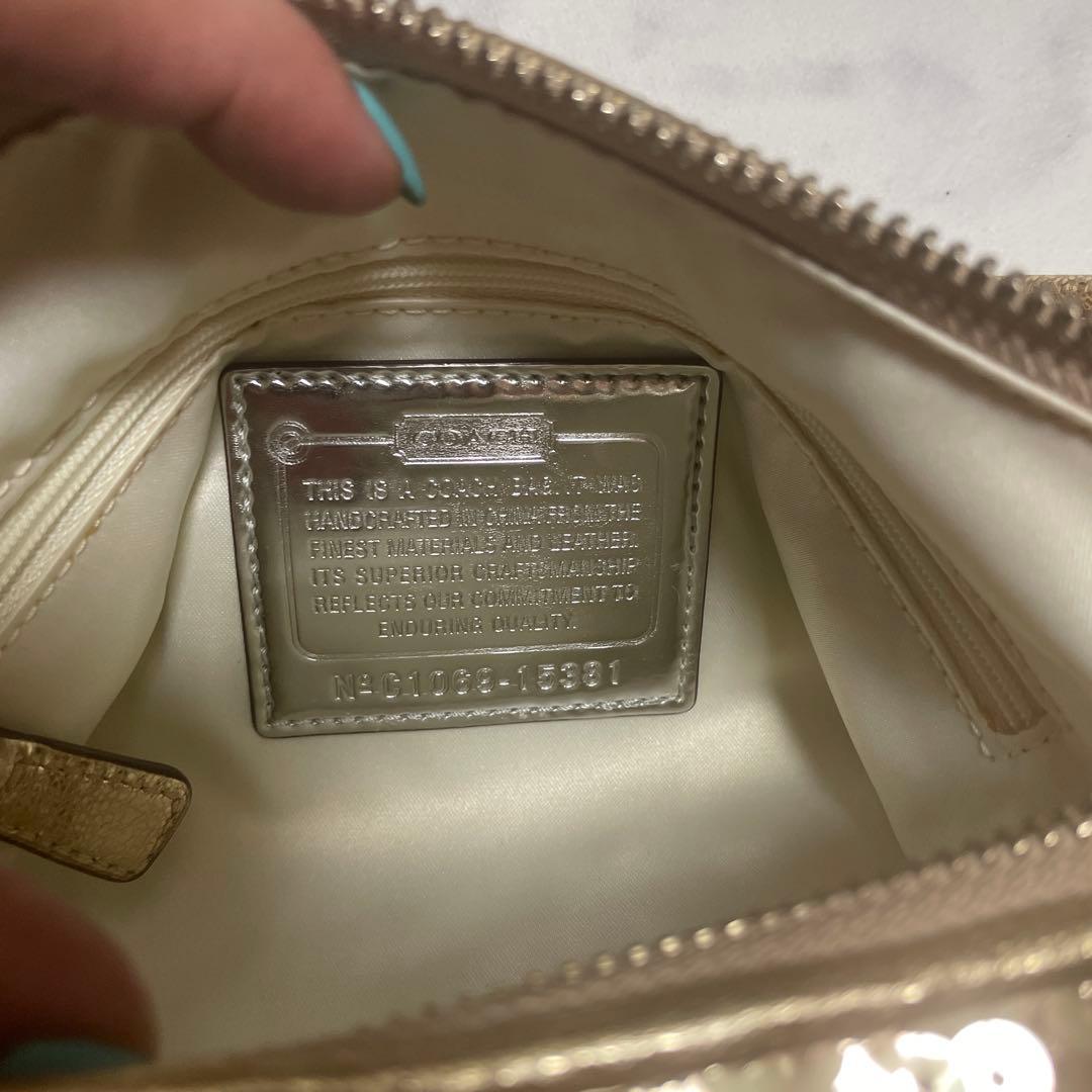 COACH / ポピー 2way スパンコール ハンドバッグ ゴールド