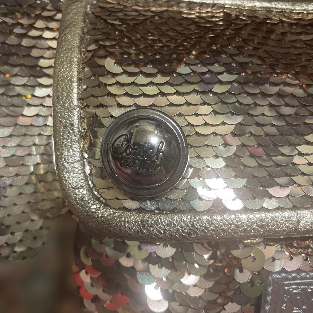 COACH / ポピー 2way スパンコール ハンドバッグ ゴールド