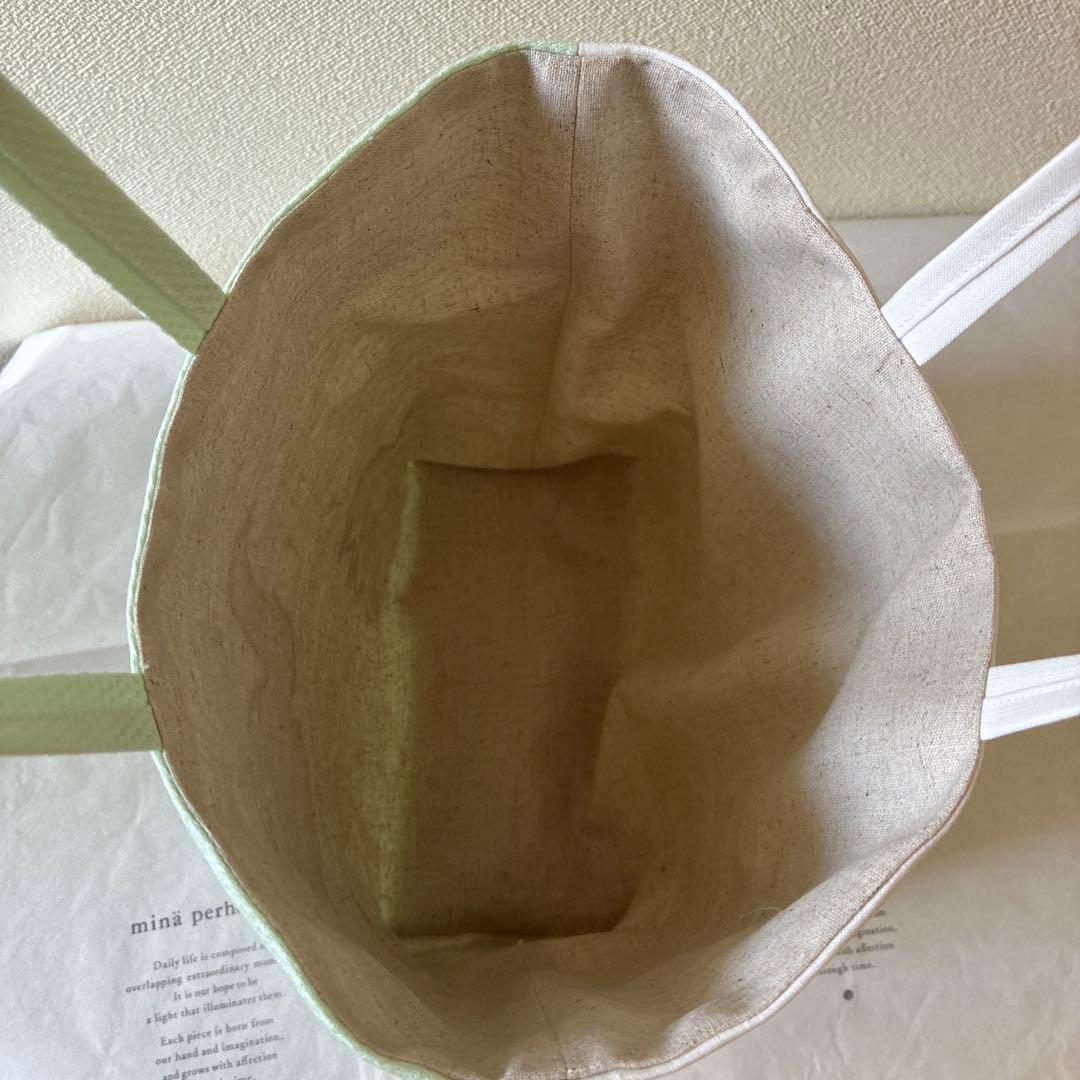 ミナペルホネン 生地使用　swan/forest tile お散歩トートバッグ