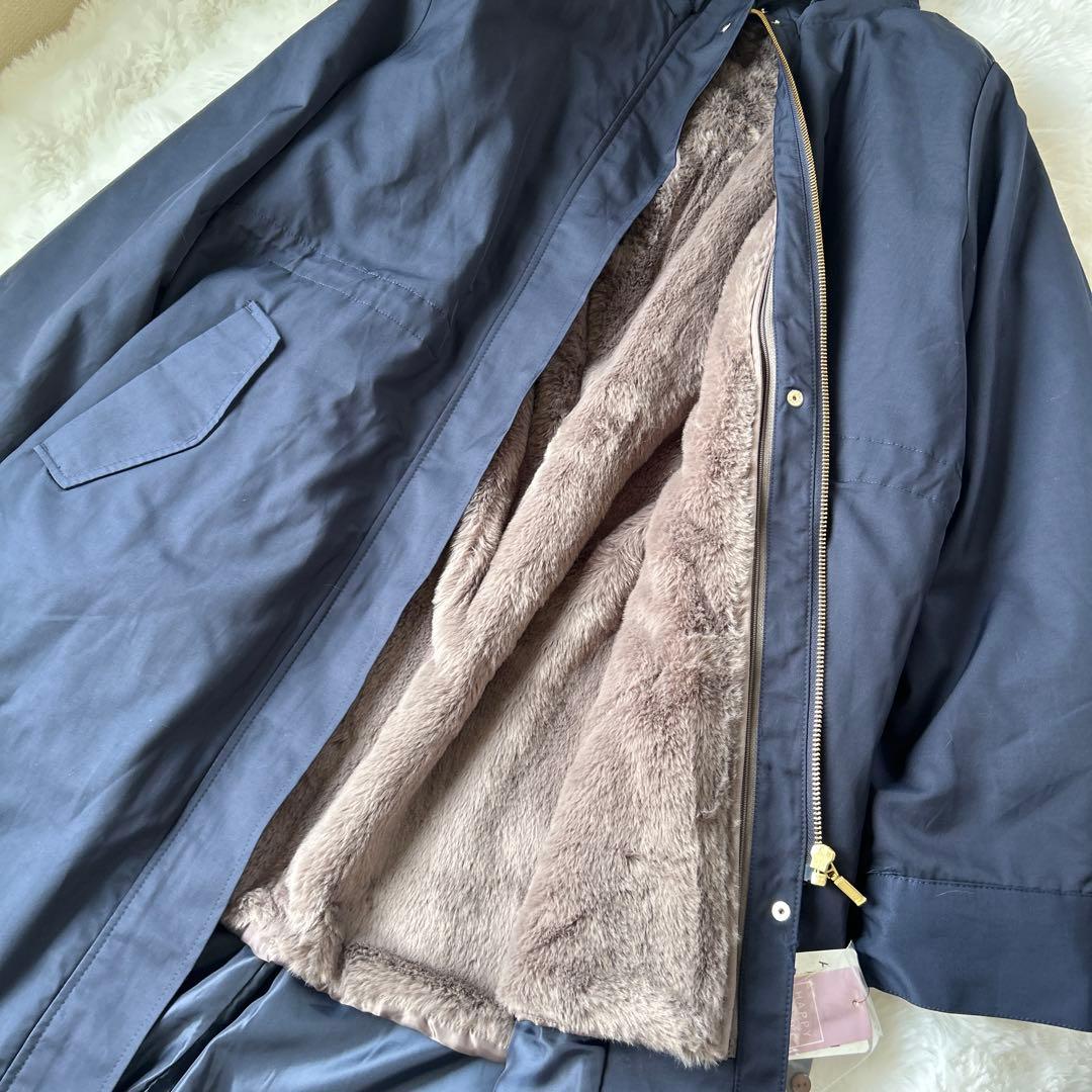 【新品タグ付き】grove 撥水　4way フェイクファーライナー　ロングマンパ