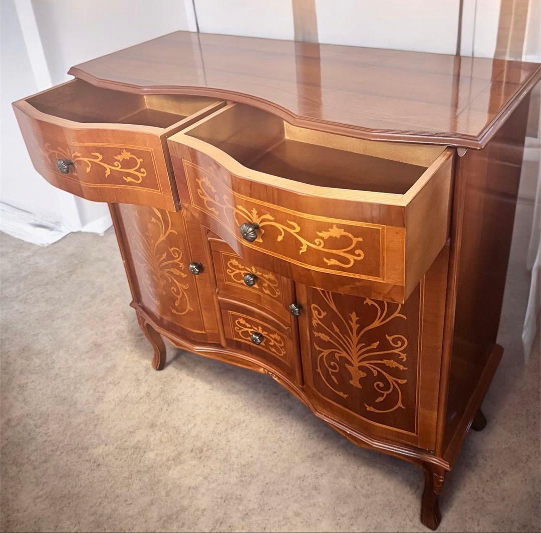 イタリア 家具タロッコ社象嵌デザイン 猫足 ヴェローナ キャビネット