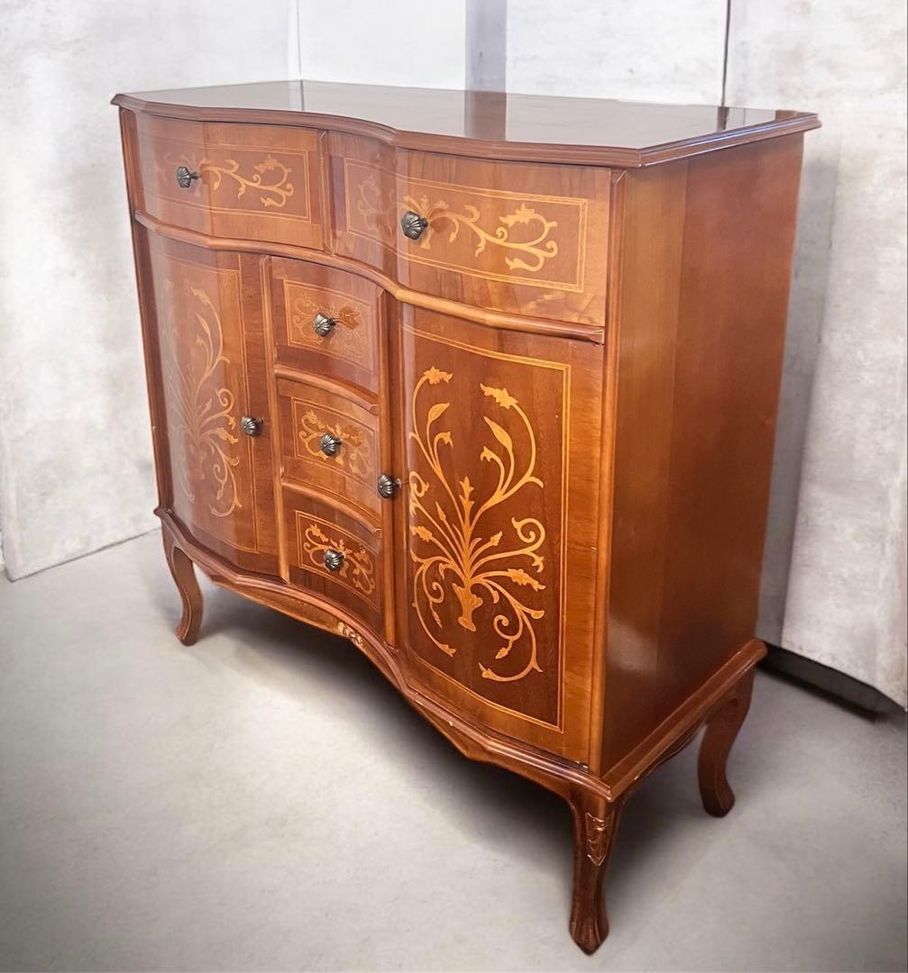 イタリア 家具タロッコ社象嵌デザイン 猫足 ヴェローナ キャビネット