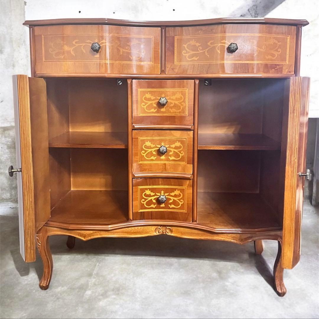 イタリア 家具タロッコ社象嵌デザイン 猫足 ヴェローナ キャビネット