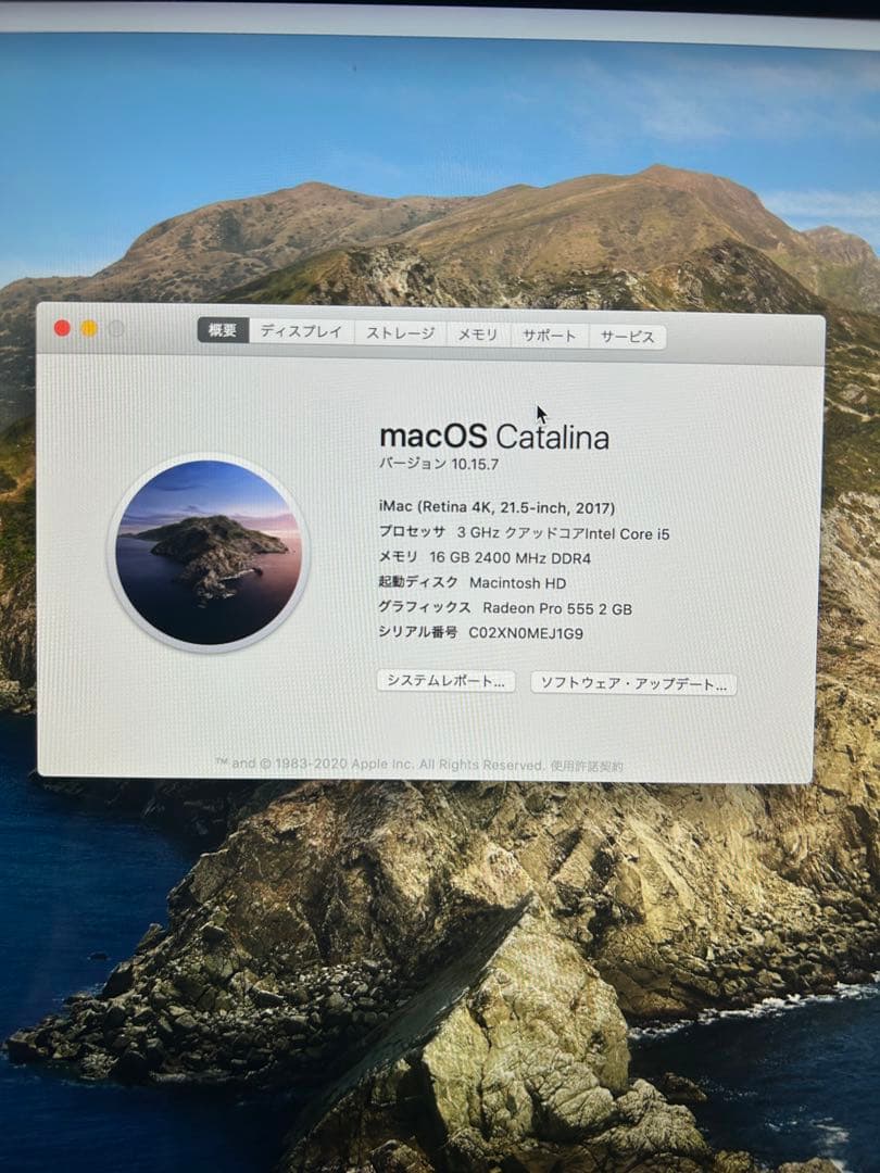 Macデスクトップ iMac 2017 4K 21.5 16GB/1TB Fusion Drive