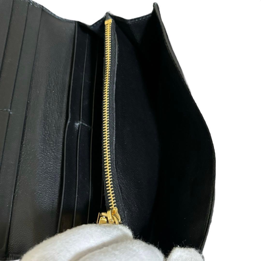 美品　希少　人気　プラダ　長財布　レザー　ブラック　アップリケ　顔　Wホック