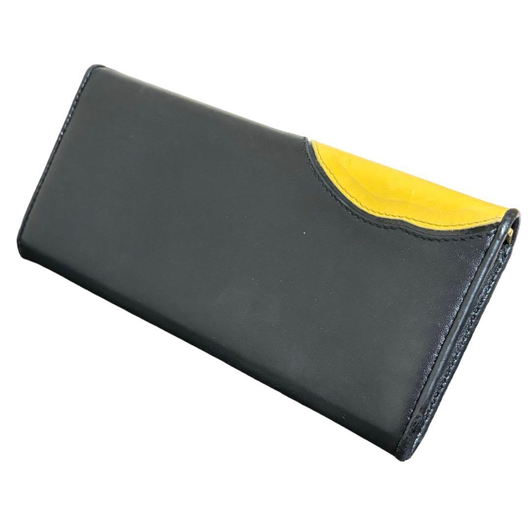 美品　希少　人気　プラダ　長財布　レザー　ブラック　アップリケ　顔　Wホック