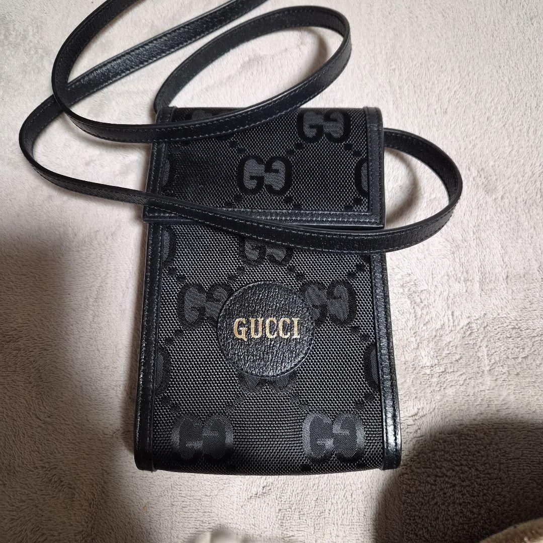s*a様 GUCCI ブラック GG パターン ショルダーバッグ