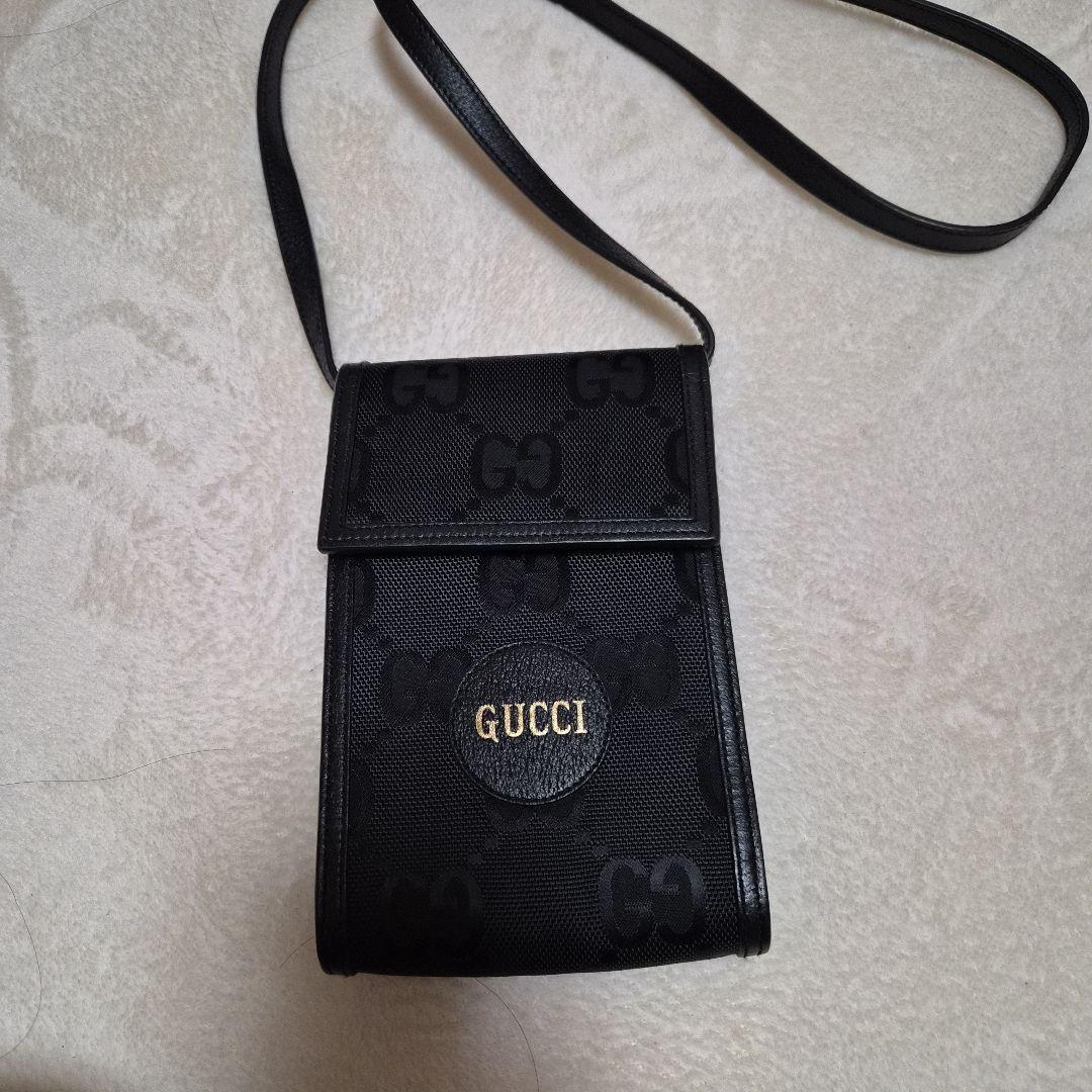 s*a様 GUCCI ブラック GG パターン ショルダーバッグ