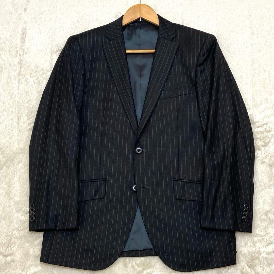 【美品】Loro Pianaスーツ セットアップ 黒 ストライプ A5