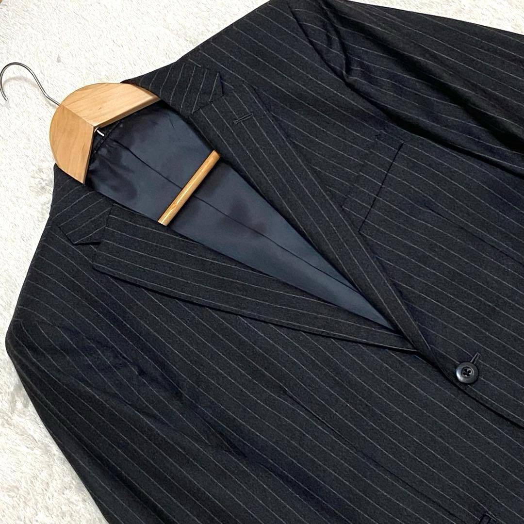 【美品】Loro Pianaスーツ セットアップ 黒 ストライプ A5
