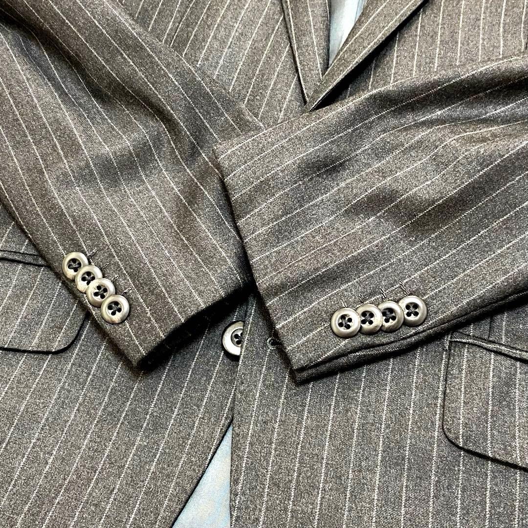 【美品】Loro Pianaスーツ セットアップ 黒 ストライプ A5