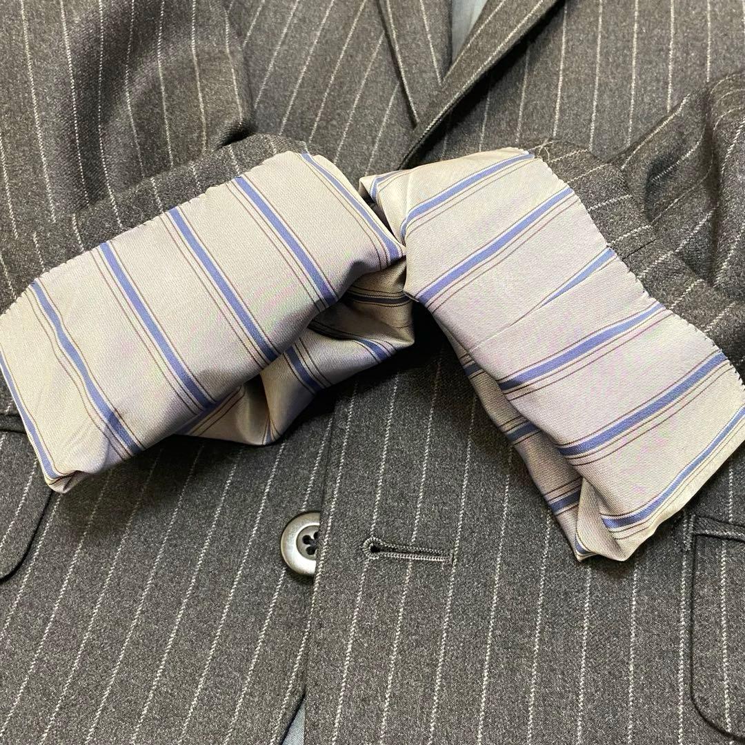 【美品】Loro Pianaスーツ セットアップ 黒 ストライプ A5