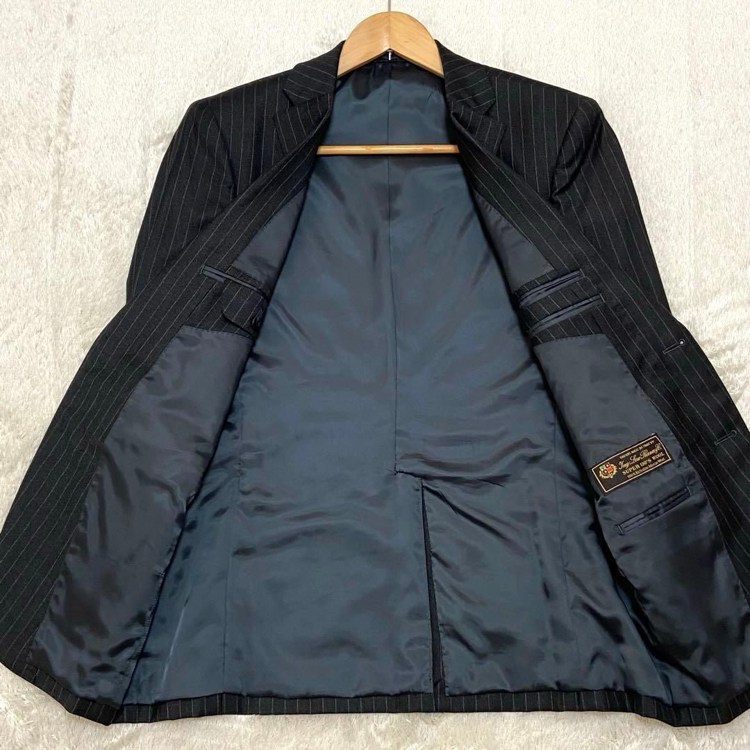 【美品】Loro Pianaスーツ セットアップ 黒 ストライプ A5