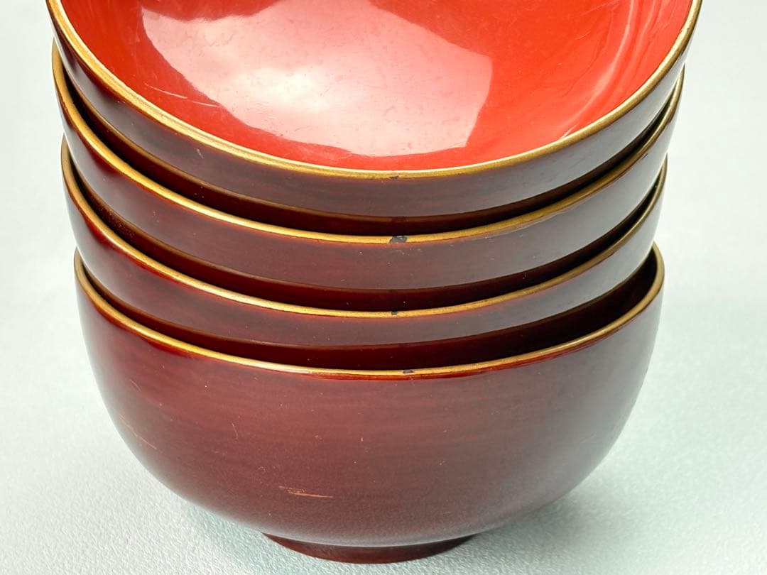 時代漆芸 金蒔絵 木製 菓子椀 吸物椀 10客セット R7112345