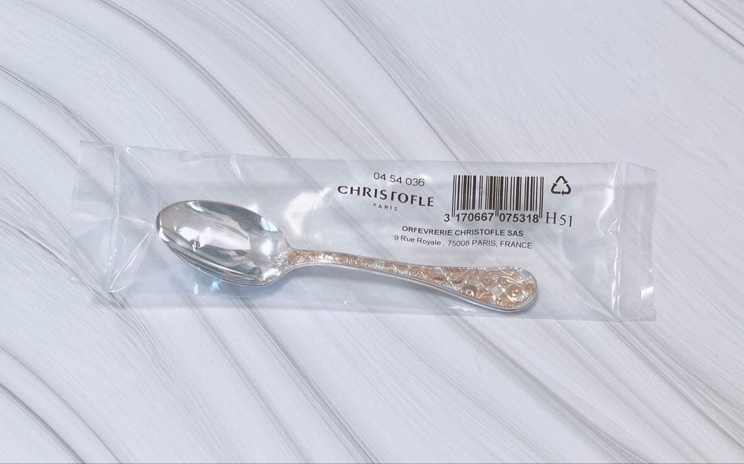【未使用】クリストフル ジャルダンエデン デミタススプーン パーシャリーピンク