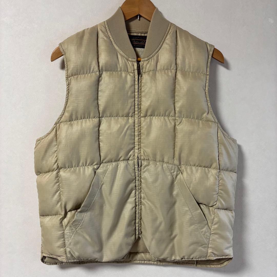 70's ビンテージ エディーバウアー ダウン ベスト L USA製 黒タグ