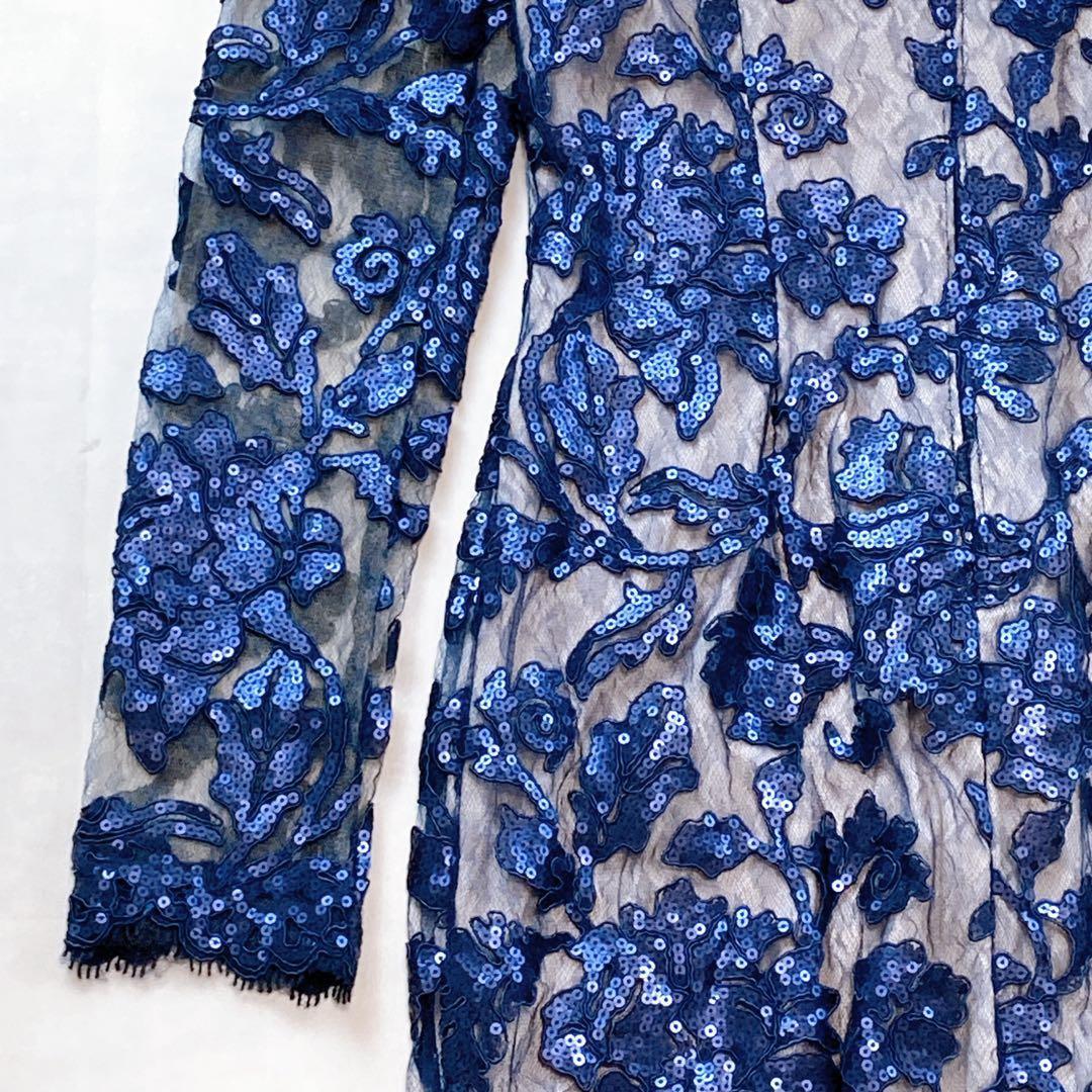 美品 タダシショージ 高級ドレス スパンコール 総コードレース