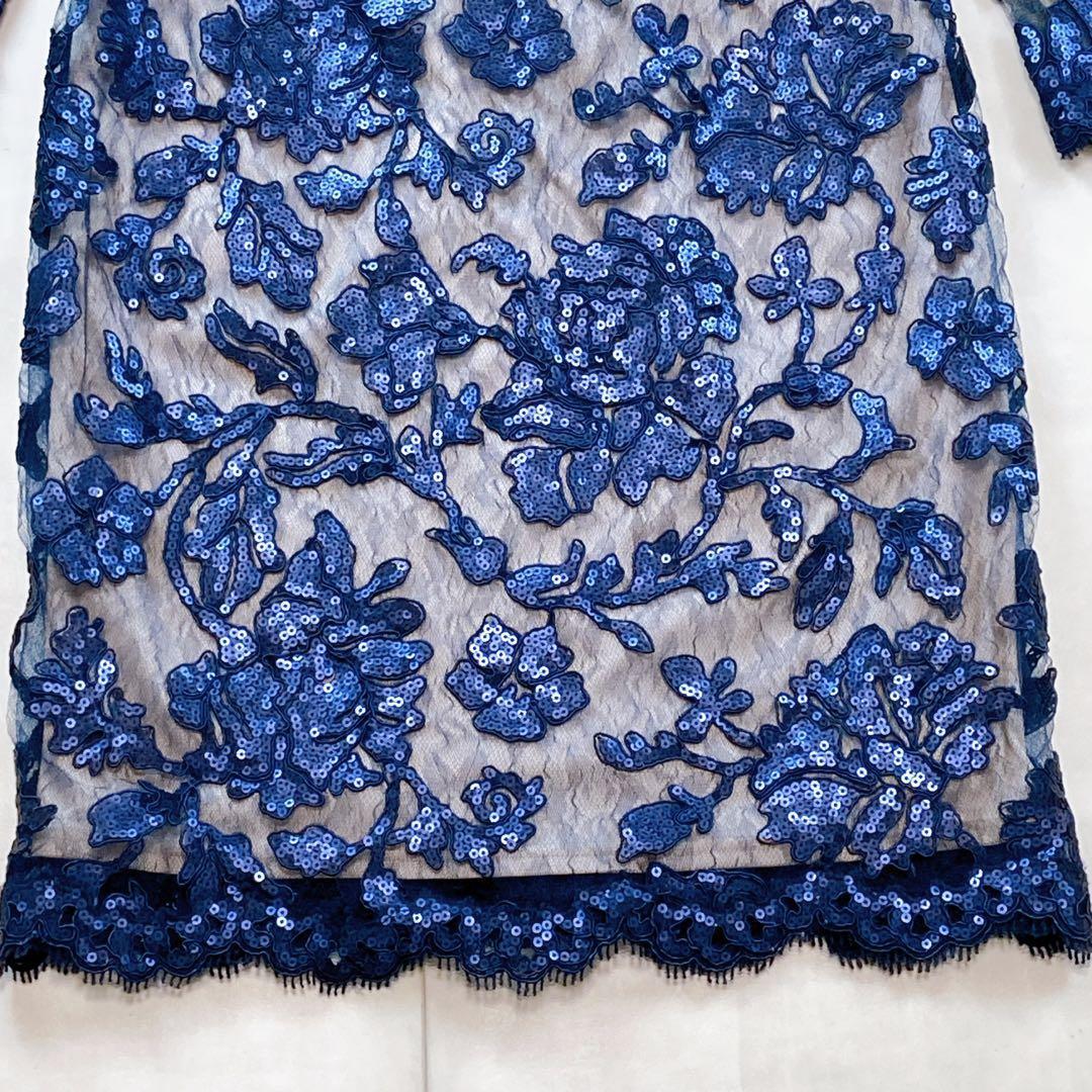 美品 タダシショージ 高級ドレス スパンコール 総コードレース