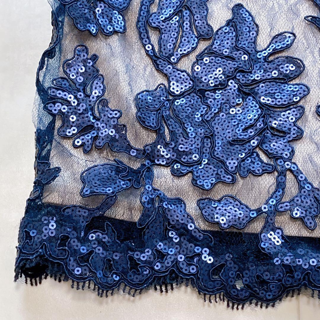 美品 タダシショージ 高級ドレス スパンコール 総コードレース