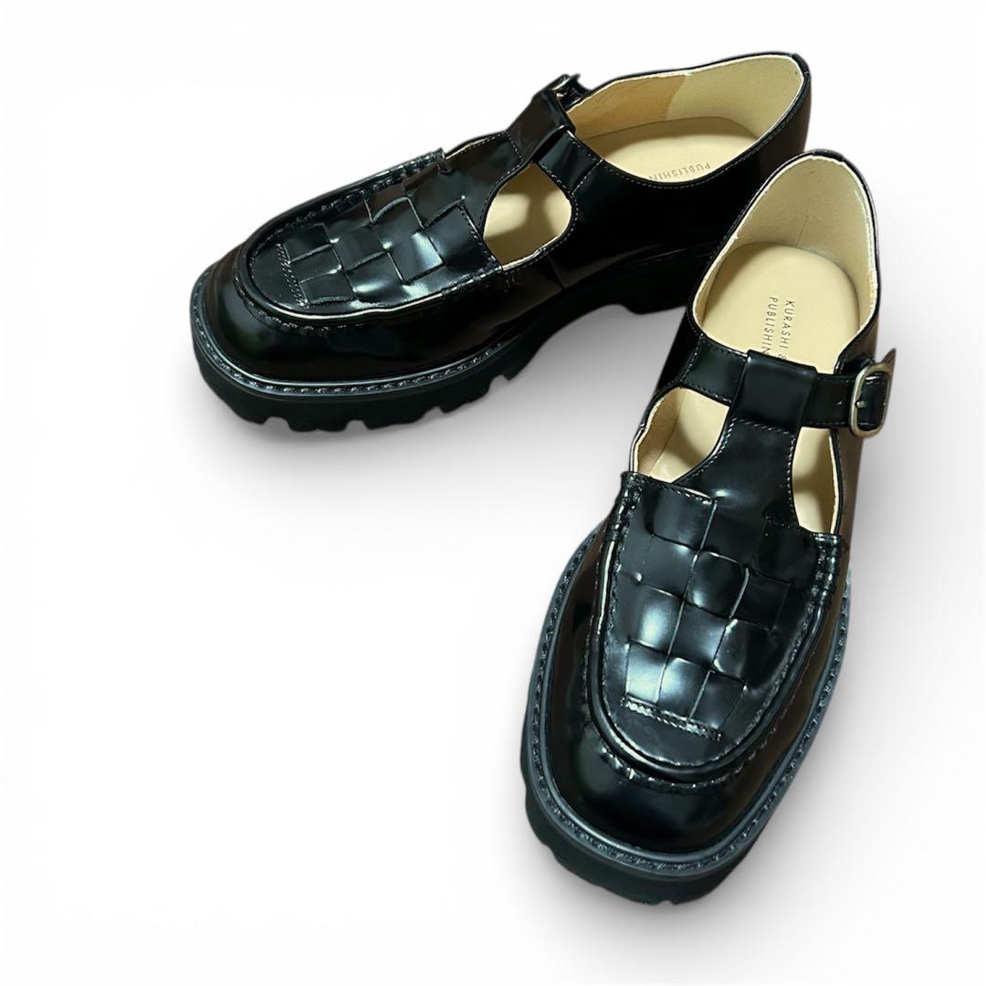 最終値下げ！美品！北欧暮らしの道具店　Tストラップシューズ　ブラック 22.5