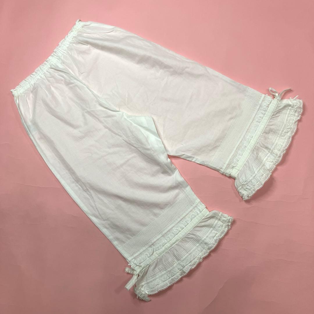 【未使用】ピンクハウス 白 ピコフリル ピンタック ドロワーズ/2021年