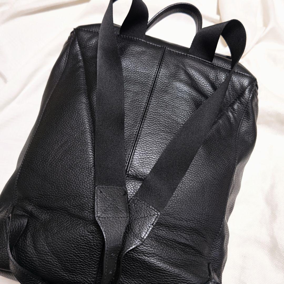 ジョルジオアルマーニARMANIコレツィオーニ黒レザーバックパックリュック