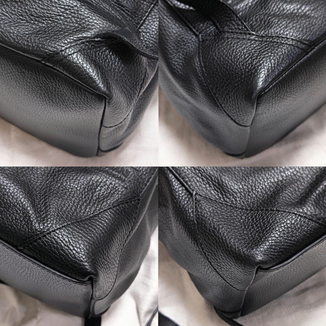 ジョルジオアルマーニARMANIコレツィオーニ黒レザーバックパックリュック