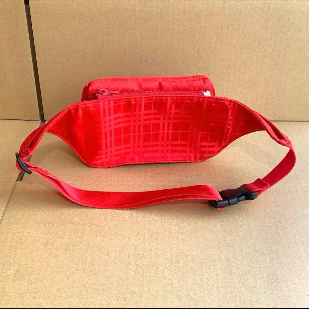 BURBERRY GOLF レッド チェック柄 ウエストポーチ ゴルフグッズ