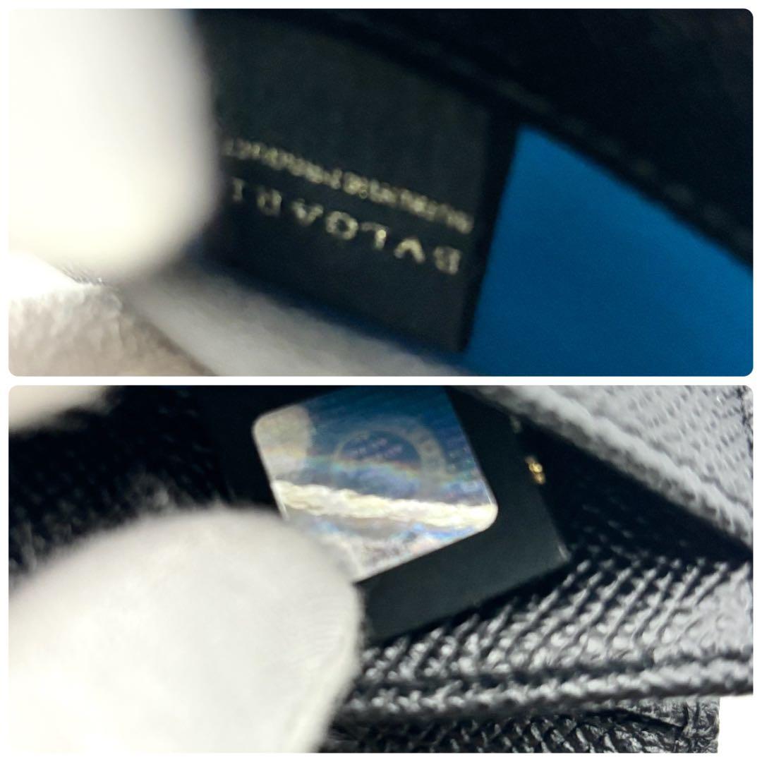 未使用級✨ブルガリ 名刺入れ カードケース ロゴクリップ グレインレザー 黒