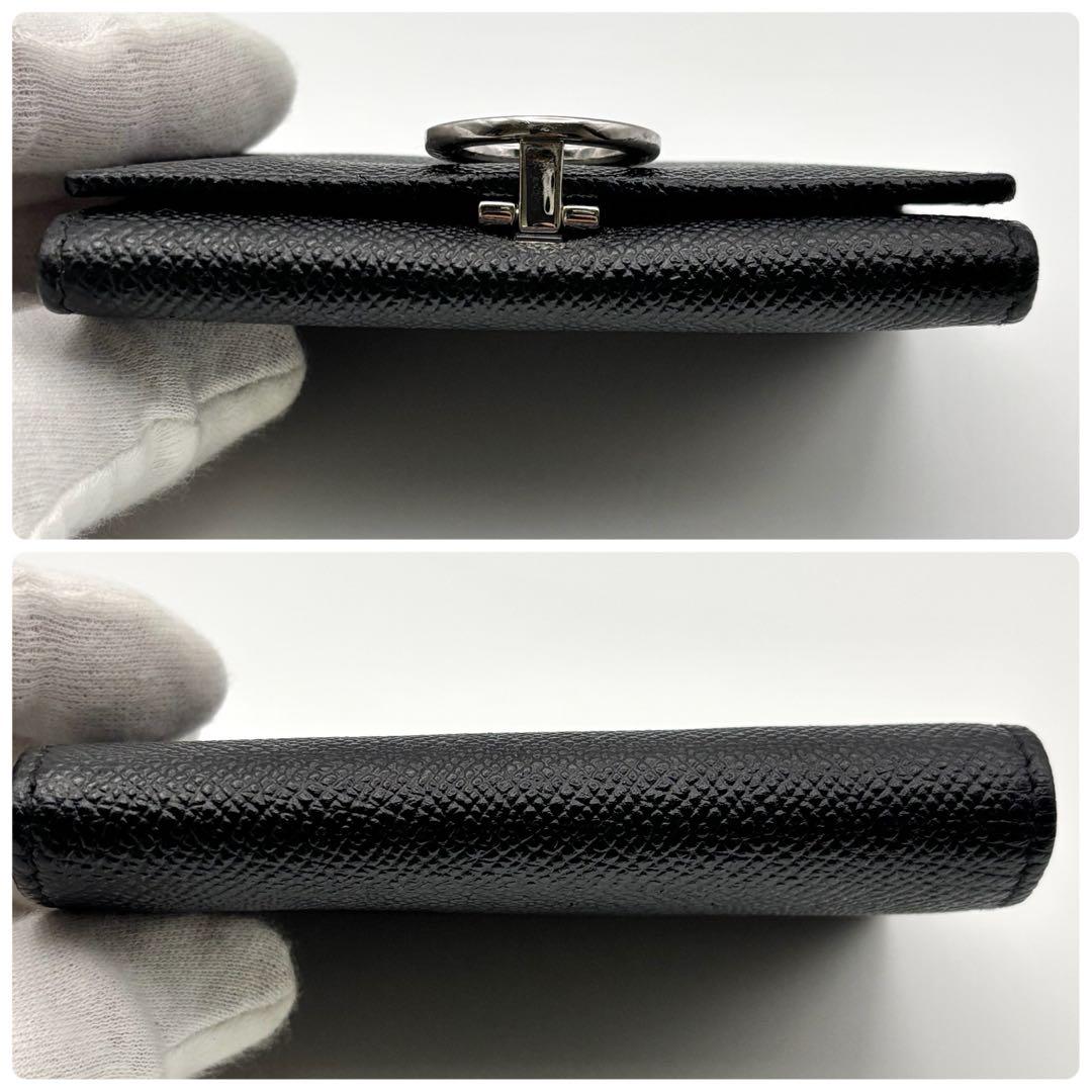 未使用級✨ブルガリ 名刺入れ カードケース ロゴクリップ グレインレザー 黒